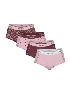 Logo Lady 4-pak Trusser, Tawny Port, L