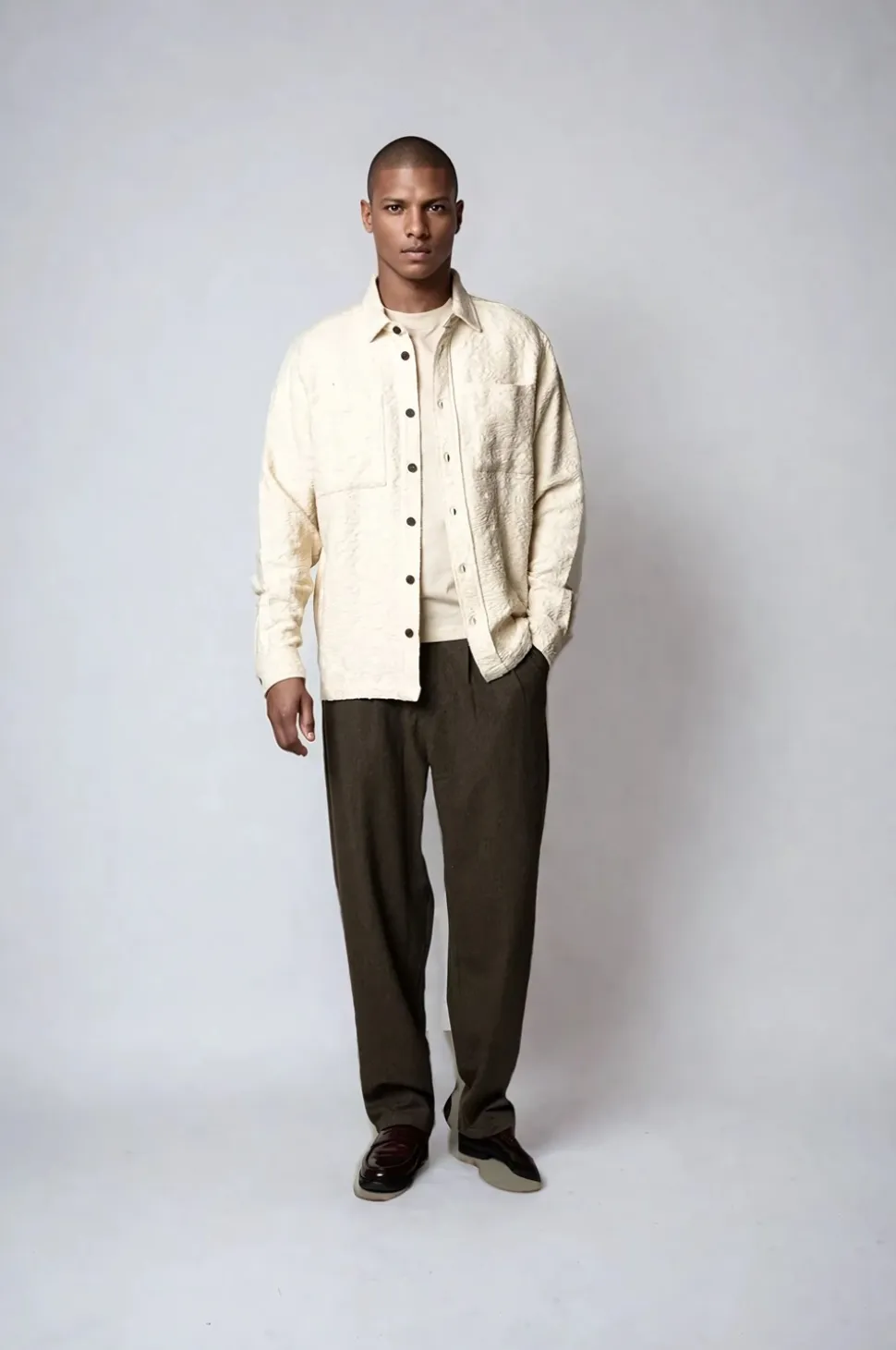 Lotus AOP Overshirt, Offwhite, L