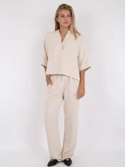 Luma Crepe Bluse, Creme, 36