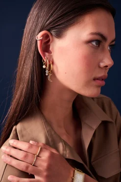 Luna Ørerings Vedhæng, Guld/Multi