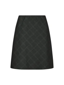 Lunna Check Short Nederdel, Antracit, 38