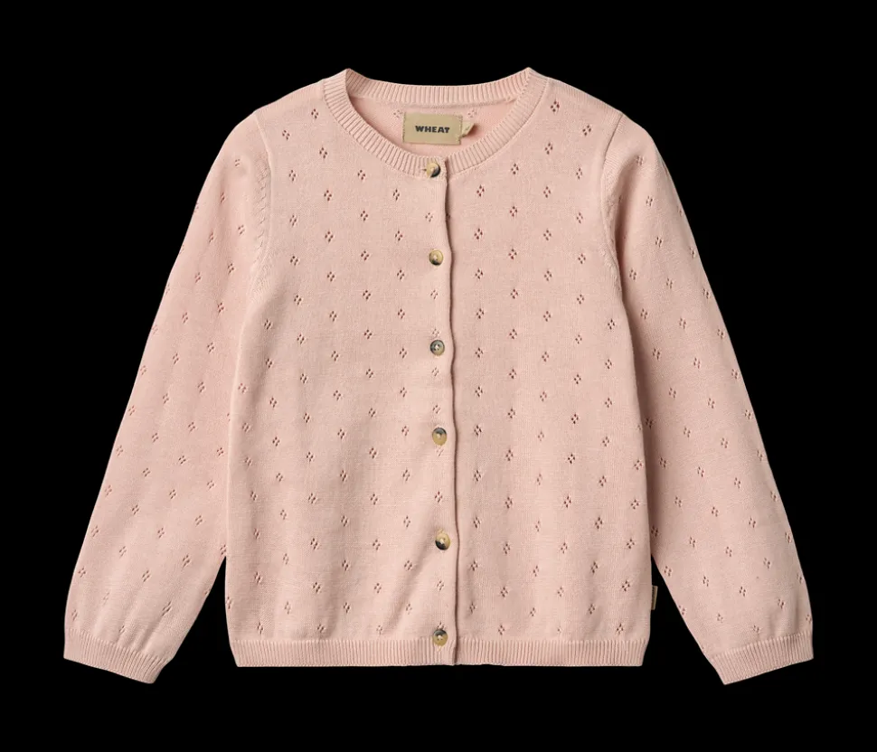 Maia Strik Cardigan, Powder, 128 cm