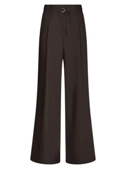 Malba Poplin Bukser, Dark Brown, 36