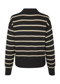 MalvaMD Stripe Polo, Black Summersand Stripe, M