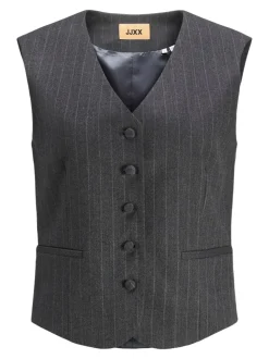 Mary Brushed Vest, Dark Grey Melange, XXS