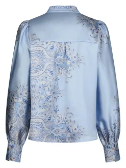Massima Paisley Bluse, Light Blue, 38