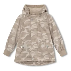 MATWally Fleeceforet Printet Forårsjakke, Sand Camo, 110 cm