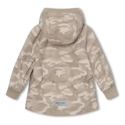 MATWally Fleeceforet Printet Forårsjakke, Sand Camo, 110 cm