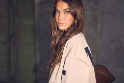 Maxi Split Logo Sweatshirt, Beige, S