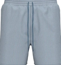 Medium Drawstring Seersucker Badeshorts, Liberty Blue/White, XXL