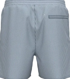 Medium Drawstring Seersucker Badeshorts, Liberty Blue/White, XXL