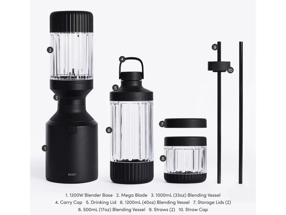 Mega Plus 1200 Blender, Carbon Black