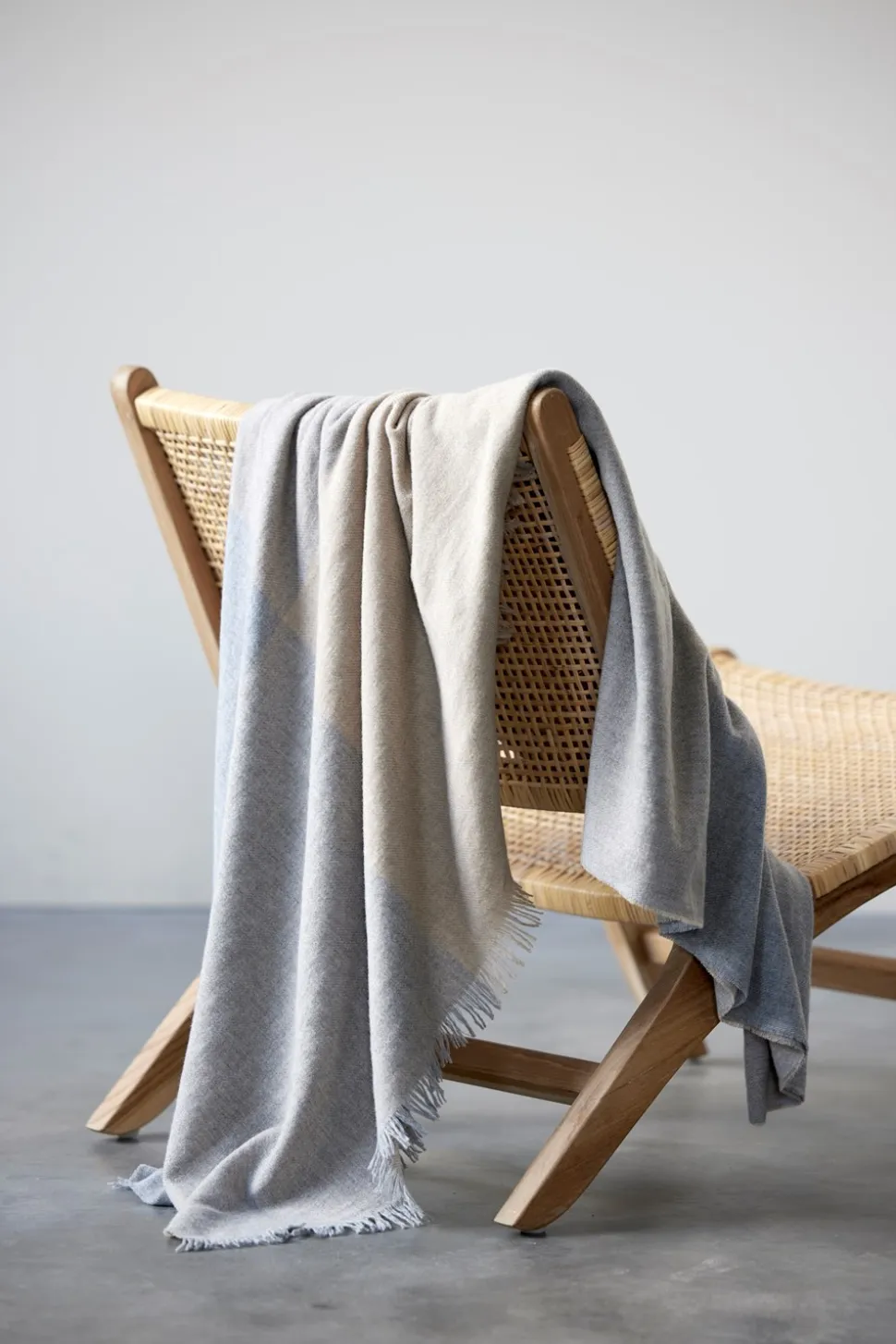 Merino Plaid, Grå, 130x200 cm