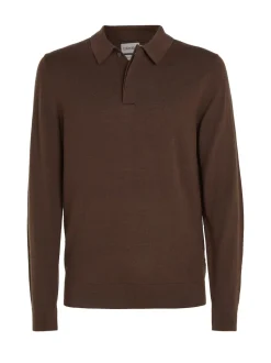 Merino Polo Pullover, Java, L