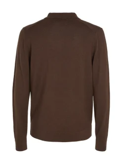 Merino Polo Pullover, Java, L