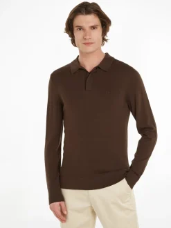 Merino Polo Pullover, Java, L