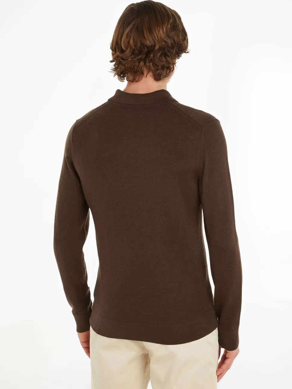 Merino Polo Pullover, Java, L