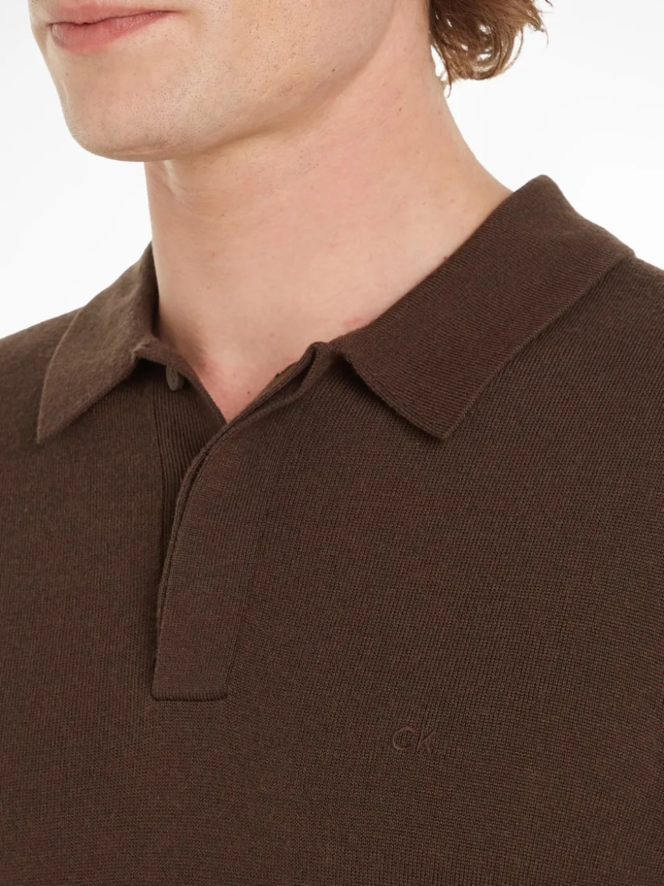Merino Polo Pullover, Java, L