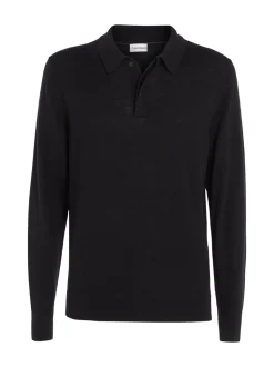 Merino Polo Pullover, Sort, XL