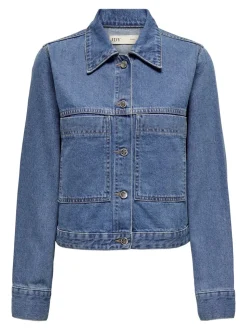 Mica Pocket Denimjakke, Medium Blue Denim, M