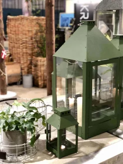 Micro Lanterne, Olive, 12,5x25x12,5 cm