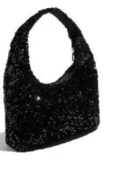 Milla Glitter Skuldertaske, Black