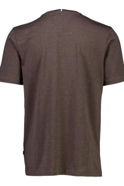 Mini Striped O-Neck T-shirt, Brown, XXL