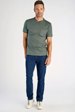 Mini Striped O-Neck T-shirt, Army, L