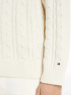 Monotype Kabelstrik Striktrøje, Ancient White/Desert Sky, M