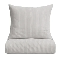 Multi Stripe Sengelinned, Mud, 140x220 cm