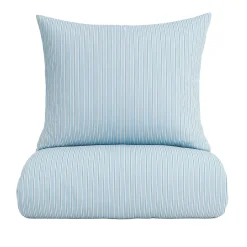 Multi Stripe Sengelinned, Light Blue, 140x200 cm