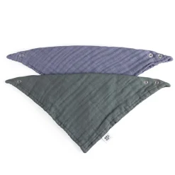 Musselin 2-pak Hagesmæk, Blå/ Grøn