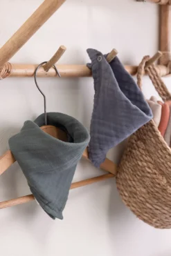 Musselin 2-pak Hagesmæk, Blå/ Grøn