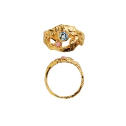 My Love Rock Blue Topas/Pink Opal Ring, Guld, 58