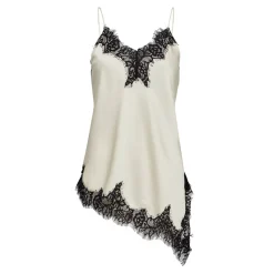 Naomi Asym Contrast Lingerie Top, Pearl, M