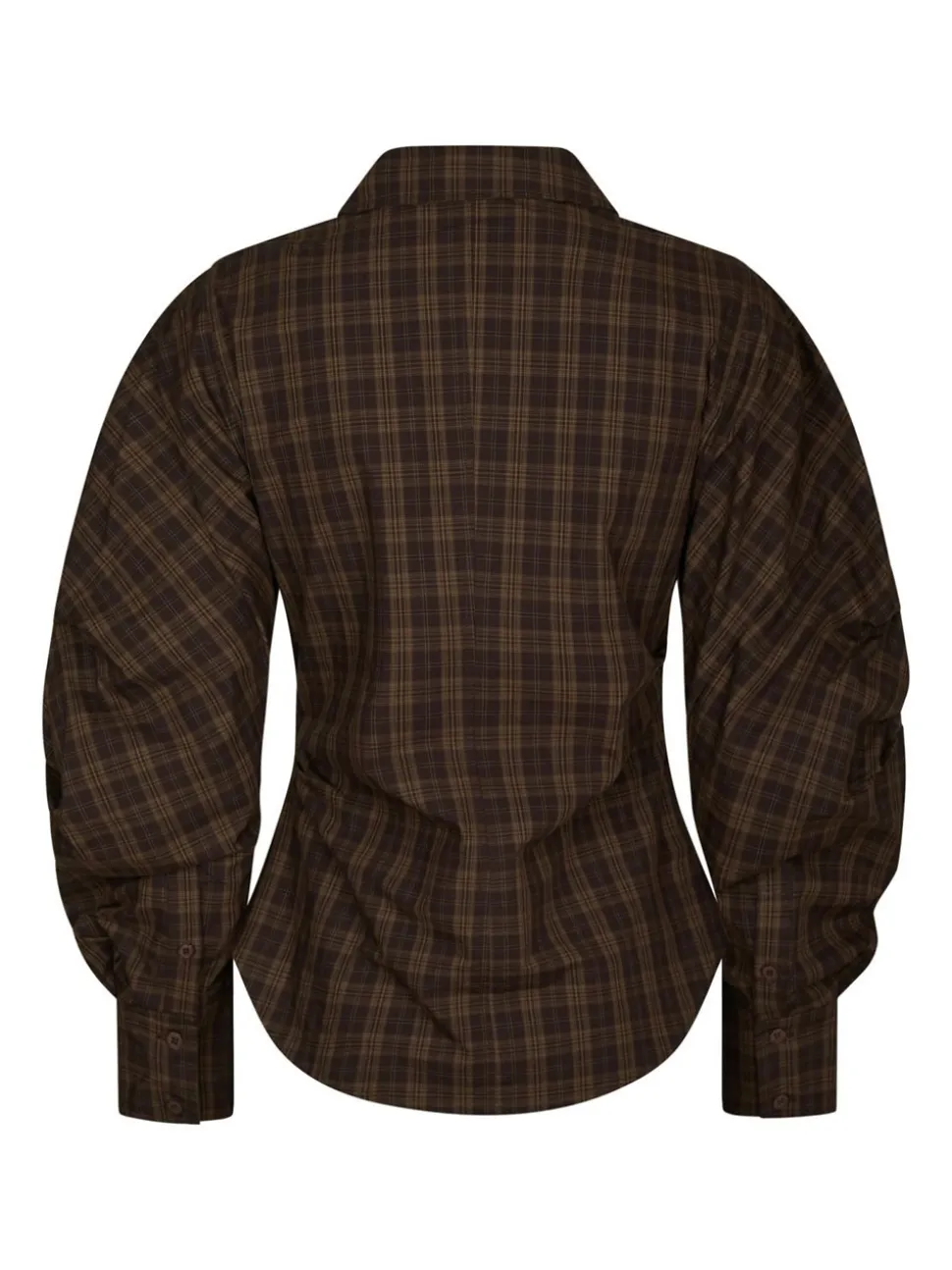 Neoella Check Skjorte, Dark Brown, 38