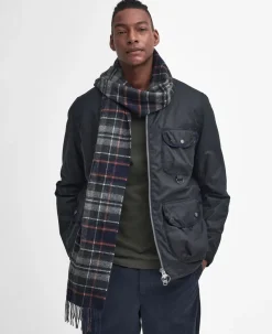 New Check Tarten Halstørklæde, Navy/Dark Ginger, One size