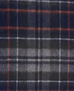 New Check Tarten Halstørklæde, Navy/Dark Ginger, One size