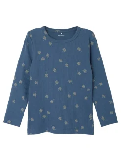 Noellus Langærmet T-shirt, Vintage Indigo, 110 cm