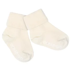 Non-Slip Cotton Strømper, Off White, 23-26