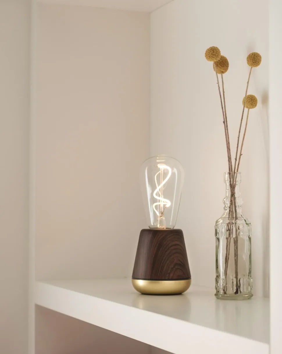 One Bordlampe, Walnut