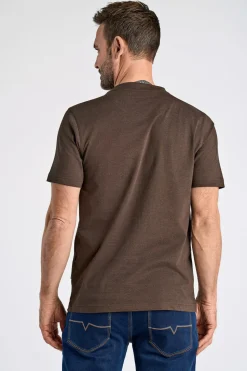 O-Neck T-shirt, Dk Brown, L