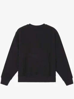 Organic Fitted Crewneck Sweatshirt, Black, M