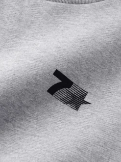 Organic Graphic Crewneck Sweatshirt, Heather Grey, L