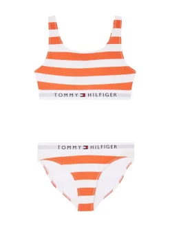 Original Stripe Bralette Bikinisæt, Breton Stripe Brilliant Orange, 140-152 cm