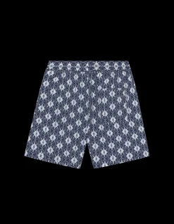 Ornament AOP Badeshorts, Dark Navy/Light Blue, XXL