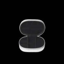 Oval Glitter Smykkeskrin, Silver
