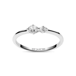 Ovale Due Ring, Silver, 56