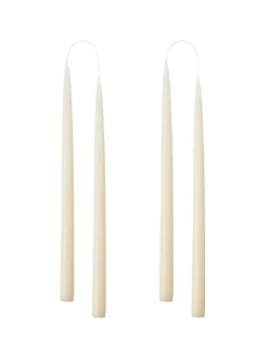 4-pak Hånddyppede Stearinlys, Off White