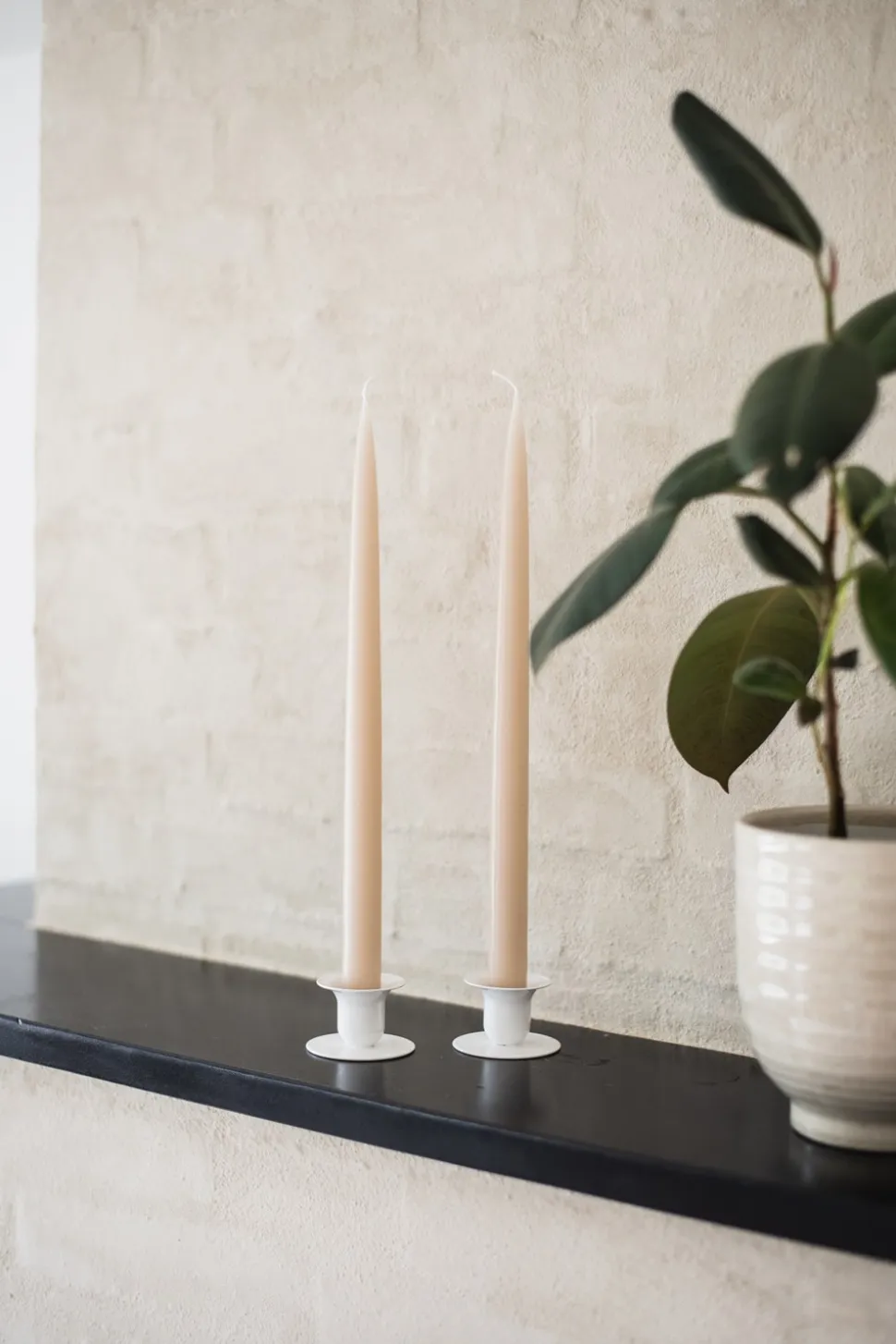 4-pak Hånddyppede Stearinlys, Nude